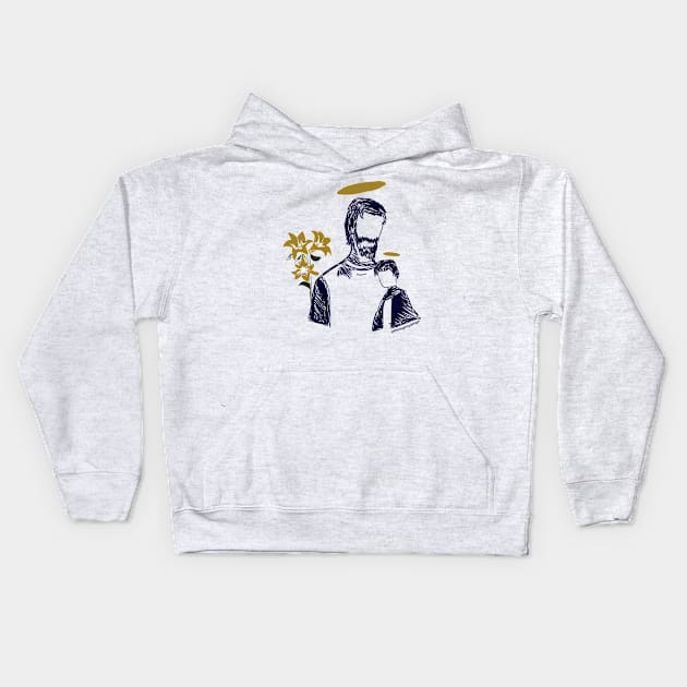 Saint Joseph Kids Hoodie by paucacahuate